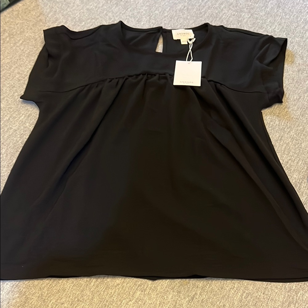 ANDREE BY UNIT Black Boxy Cut Out Blouse